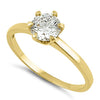 varitsa-jewellers - Solid 14K Yellow Gold Round 6mm Clear Engagement Ring - 01WS11